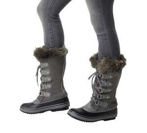 NWOB SOREL Joan Of Arctic 'Quarry/Black' Waterproof Boot Size 6